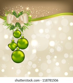 Illustration holiday background with Christmas balls - vector