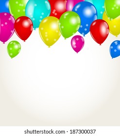 Illustration holiday background with multicolor balloons - vector