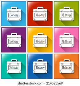 Illustration of the holiday bag icons on a white background