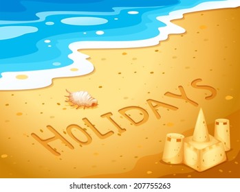 Illustration of a holiday at the beach