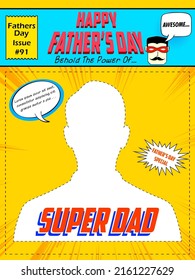 illustration of holiday greetings background for Happy Father's Day with kid with father showing togetherness