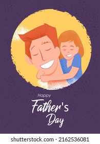 illustration of holiday greetings background for Happy Father's Day with kid with father showing togetherness