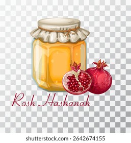 Illustration for the holiday Rosh Hashanah. The illustration is drawn by hand. Handmade. Vector