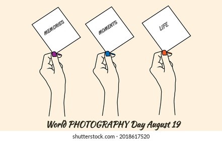 Illustration of the holiday World Photography Day August 19. EPS 10.