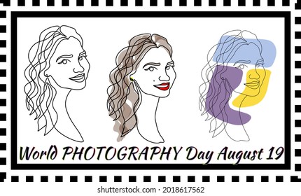 Illustration of the holiday World Photography Day August 19. EPS 10.