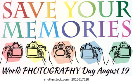 Illustration of the holiday World Photography Day August 19. EPS 10.