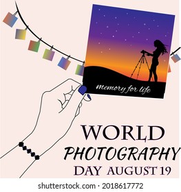 Illustration of the holiday World Photography Day August 19. EPS 10.