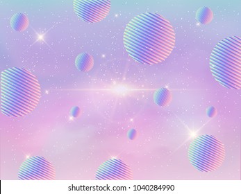 
Illustration of holographic fantasy background and pastel color. geometric pattern in holographic sky.