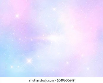 Illustration of holographic fantasy background and pastel color.
