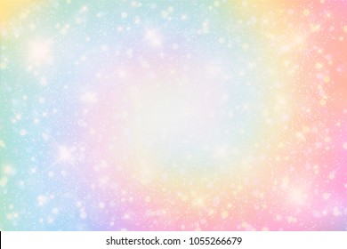 Illustration of holographic fantasy rainbow background and pastel color.