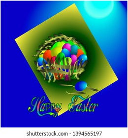 illustration of Holy Easter holiday greeting card vector graphics