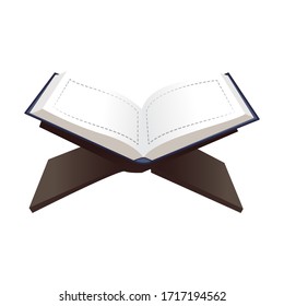 illustration holy quran, the islamic holy book. Open quran book glyph icon. Islamic religion. 