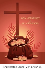 An illustration of holy wednesday or spy wednesday during which Judas Iscariot act as a spy for the Sanhedrin