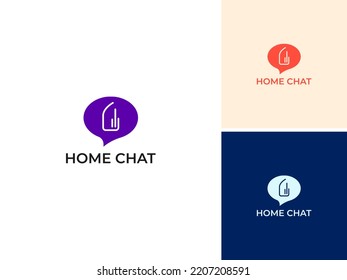 ILLUSTRATION HOME CHAT MODERN ICON LOGO ICON DESIGN VECTOR