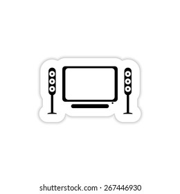 Illustration Of Home Cinema Icon On A White Background With Shadow 