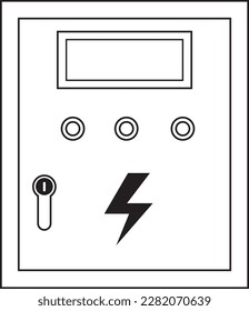 illustration of a home or company electrical panel installation icon