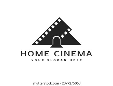 Illustration Home House Auditorium Hall Cinema Film Movie logo design