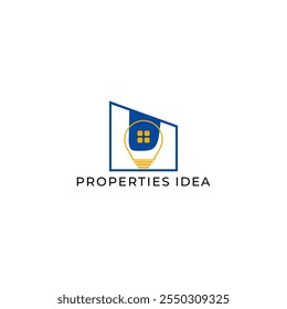 ILLUSTRATION HOME IDEA. RESIDENTIAL BUILDING SIMPLE MINIMALIST GEOMETRIC LOGO ICON BLUE ORANGE COLOR DESIGN VECTOR. GOOD FOR REAL ESTATE, PROPERTY INSDUSTRY
