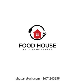 Illustration of a home made food that is made simple with a fork and spoon logo design.
