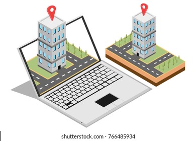 illustration of home marketing concept with isometric design