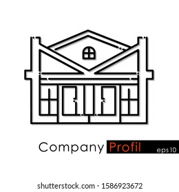 illustration of home marketing office. concept design lines and shadows on a white background. eps 10
 
