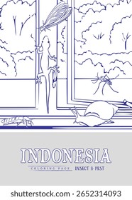 Ilustração de Home Pests em Indonésia turismo esquetes