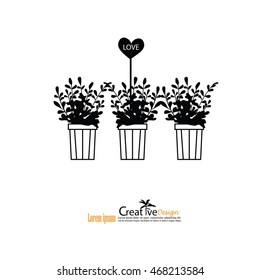 Illustration of Home Plants.vector illustration.