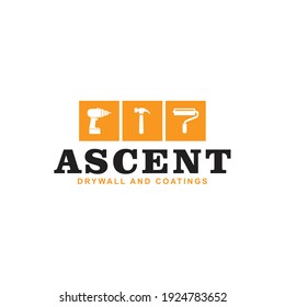 Illustration home repair service logo design template vector