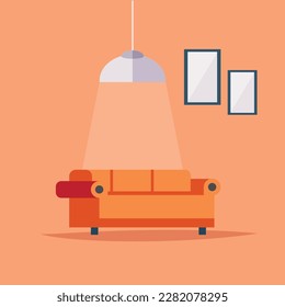 Illustration einer Heimsitzung mit Beleuchtung und professionellem Rahmen