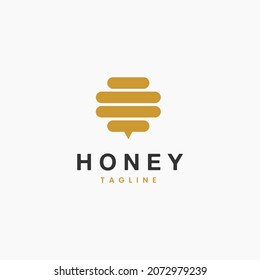 Illustration Honey bee logo design. Modern logo of honeycomb or nectar