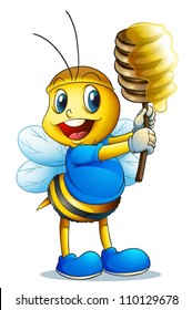 illustration of a honey bee on a white background