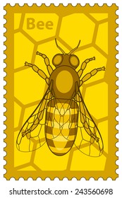 Illustration of the honey bee stamp