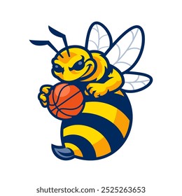 ILLUSTRATION OF HONEY BEES PLAYING BASKETBALL