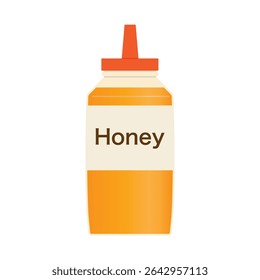 Illustration of honey (bottle).Transparent background material.Seasoning series.