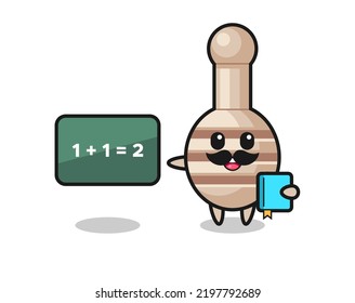 Illustration of honey dipper character as a teacher , cute design