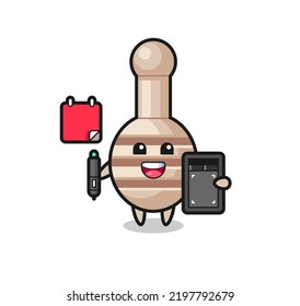 Illustration of honey dipper mascot as a graphic designer , cute design
