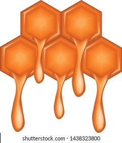 Illustration of honey dripping from honeycomb