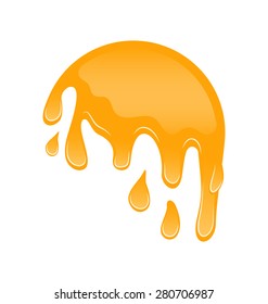 Illustration Honey Flowing Isolated on White Background - Vector