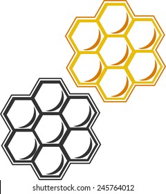 Illustration of a honeycomb.