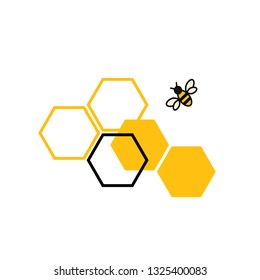 Illustration of honeycomb and bee