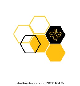 Illustration of honeycomb and bee