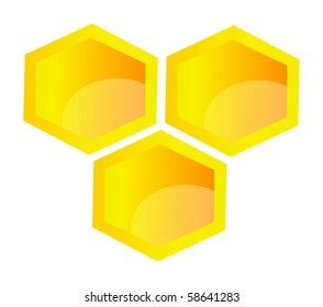 illustration of honeycomb isolated on white background