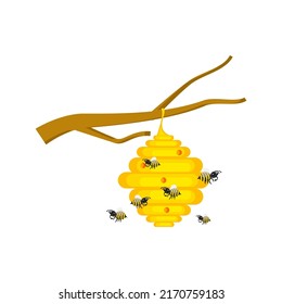 Illustration of a honeycomb on isolation background.