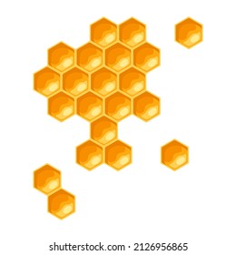 Illustration of honeycombs. Image for food and agricultural industry.