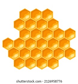 Illustration of honeycombs. Image for food and agricultural industry.