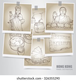 illustration of Hong Kong. Hong Kong background.