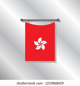 Illustration of Hong Kong flag Template