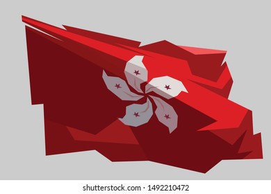 illustration hong kong flag. vector eps 10.