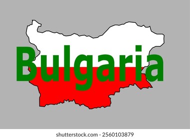 Illustration honoring his Nation Bulgaria map and flag colors.