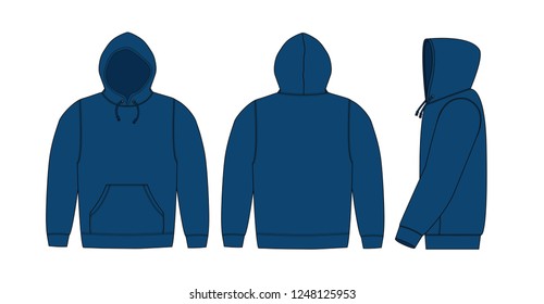 Illustration Hoodie Hooded Sweatshirt Blue Stock Vector (Royalty Free ...